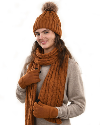 Winter Elegantes Hut-Schal-Handschuh-Set