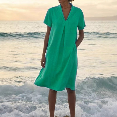 Bettina™ – Damenkleid mit V-Ausschnitt und Taschen