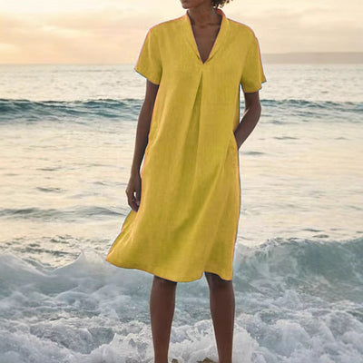 Bettina™ – Damenkleid mit V-Ausschnitt und Taschen