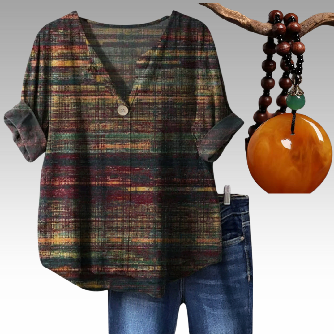 Comvara™ - Tidal Bluse mit Freiem Kragen