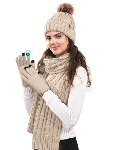 Winter Elegantes Hut-Schal-Handschuh-Set