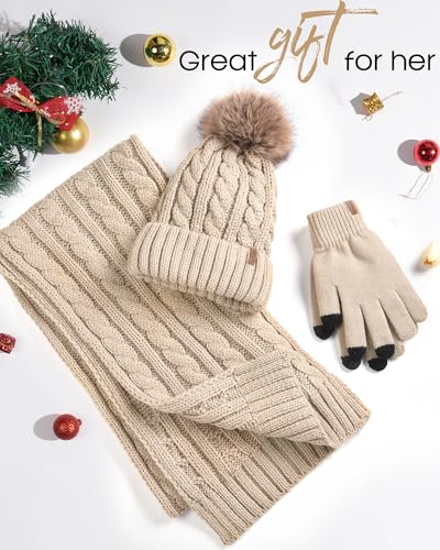 Winter Elegantes Hut-Schal-Handschuh-Set