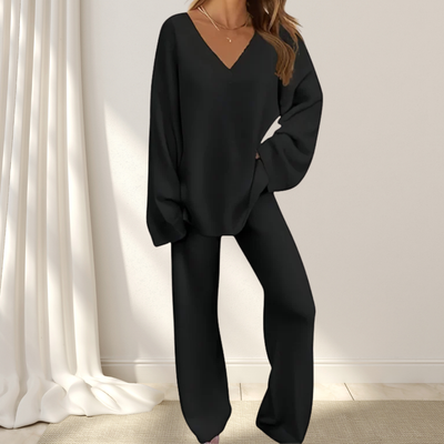 Roselane™ - Damen-Set mit Pullover mit V-Ausschnitt und Langer Hose