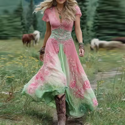 Florenza™ - Elegantes und Fließendes Blumenkleid
