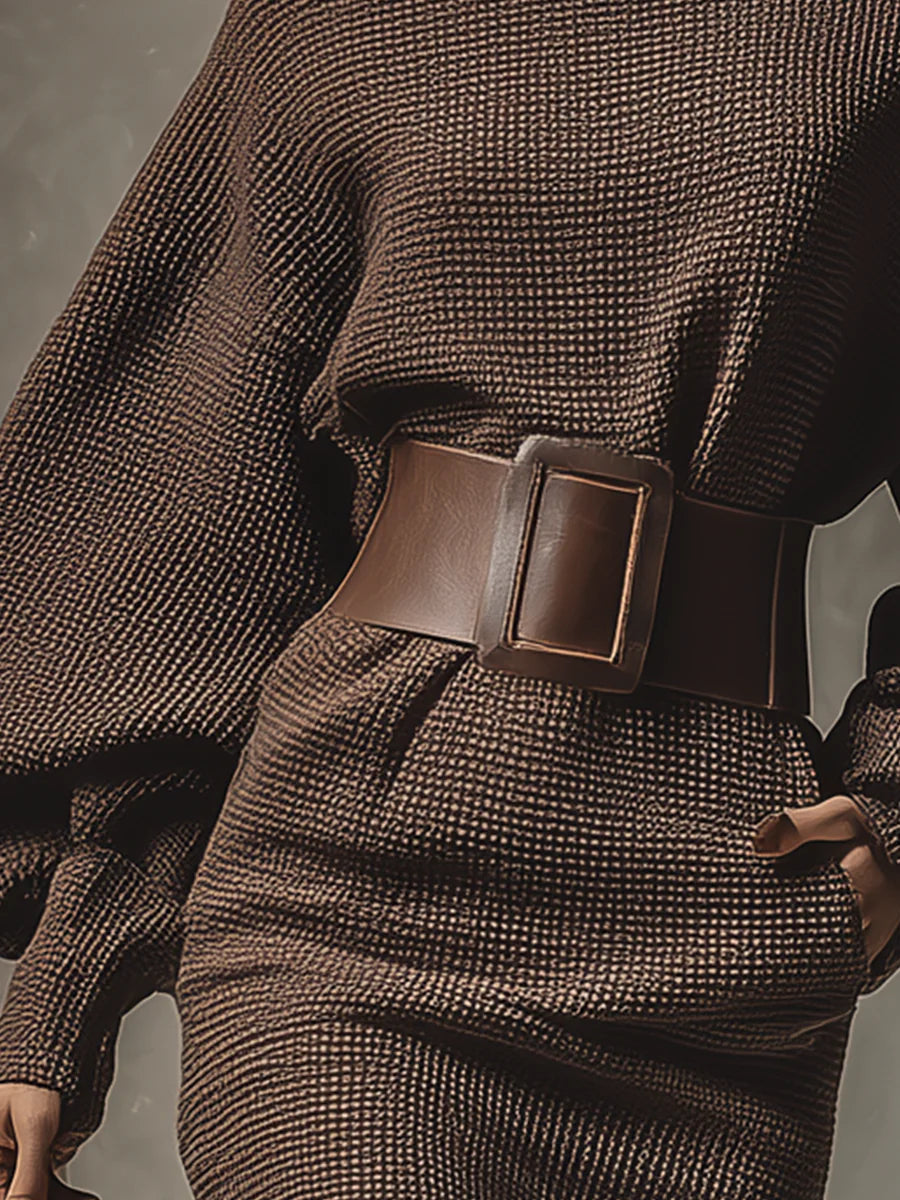 Dunkelbraunes Kurzkleid