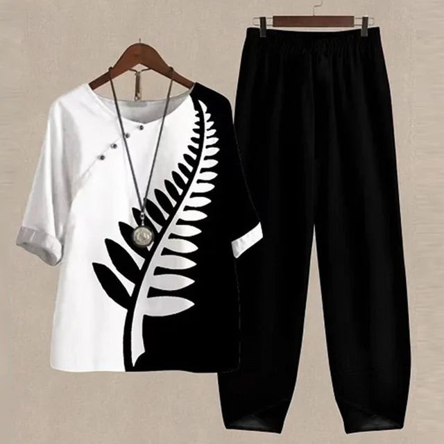 Evania™ – Elegantes und luftiges Set mit Bluse und Hose