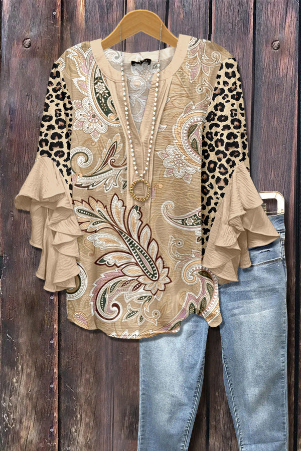 Florina™ - Bluse mit Blumenmuster, Volantärmeln und femininem Schnitt