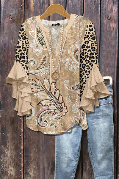 Florina™ - Bluse mit Blumenmuster, Volantärmeln und femininem Schnitt